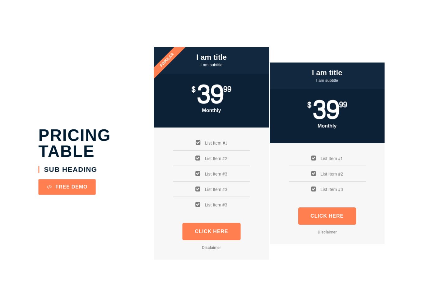 Pricing Table 4